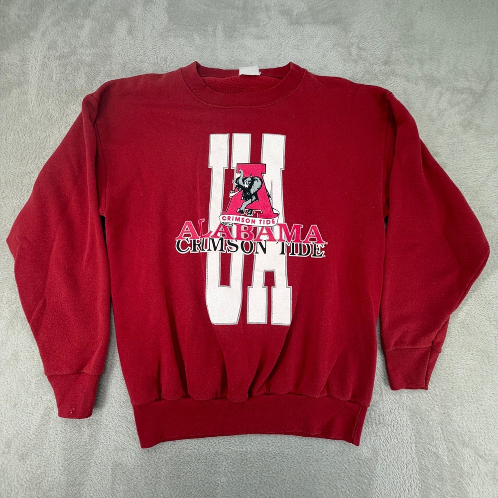 Vintage Alabama Crimson Tide Mens Sweatshirt Large Red Preowned Graphic Pullover